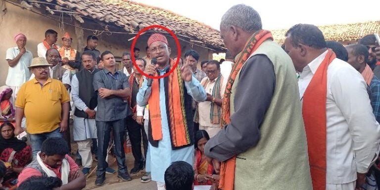 Vishnu Deo Sai during a meeting with local Adivasi people of his constituency 768x384 1
